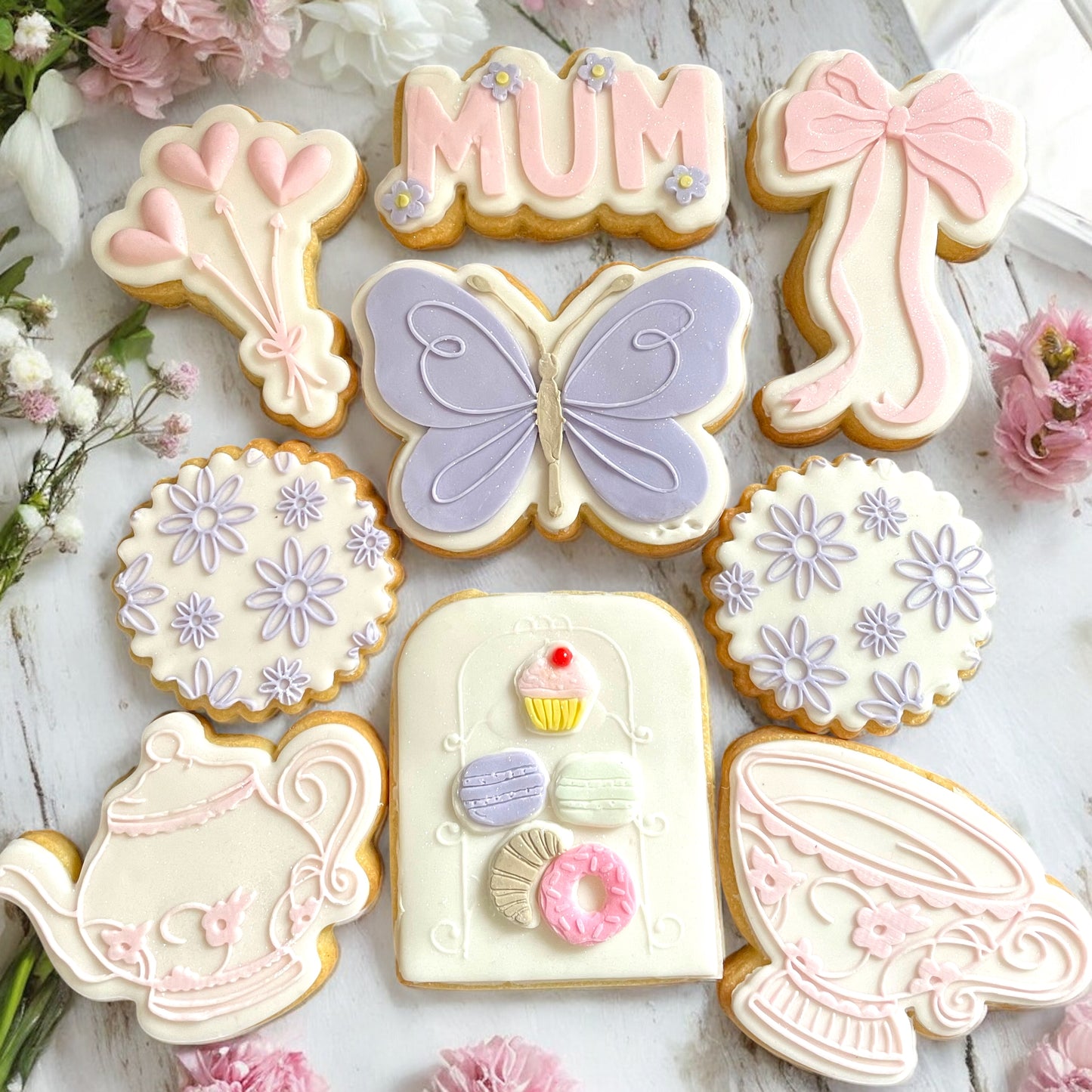 Elegant Mother's Day Afternoon Tea Cookie Set